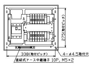MAG34122 十パール製作 住みか用分電盤(扉付、見せびらかす・半埋込形、12+2、40A)