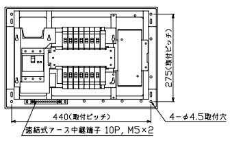 MAG34142P テンパール工業 住宅用分電盤(扉付、付属機器取付スペース付、14+2、40A)
