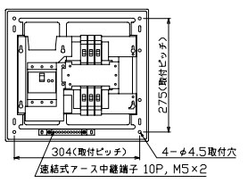 MAG3506 テンパール工業 住宅用分電盤(扉付、露出・半埋込形、6+0、50A)