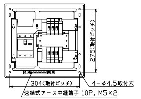 MAG35062 十パール製作 住みか用分電盤(扉付、見せびらかす・半埋込形、6+2、50A)
