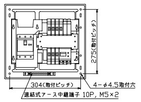 MAG35062IT2A3 十パール製作 太陽の光発生用分電盤(扉付、IH・エコキュート・灯し火温水器、6+2、50A)