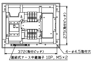 MAG3508P テンパール工業 住宅用分電盤(扉付、付属機器取付スペース付、8+0、50A)