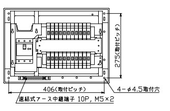 MAG3522 十パール製作 住みか用分電盤(扉付、見せびらかす・半埋込形、22+0、50A)