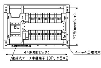 MAG3528 テンパール工業 住宅用分電盤(扉付、露出・半埋込形、28+0、50A)|タロトデンキ