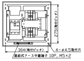 MAG36042 テンパール工業 住宅用分電盤(扉付、露出・半埋込形、4+2、60A)