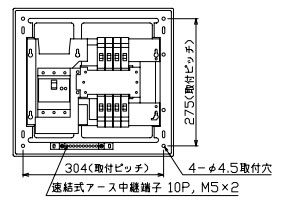 MAG3608 テンパール工業 住宅用分電盤(扉付、露出・半埋込形、8+0、60A)
