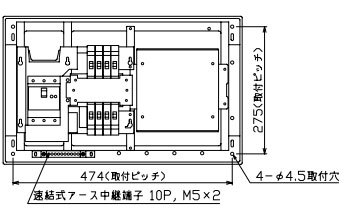 MAG3608D テンパール工業 住宅用分電盤(扉付、大型付属機器取付スペース付、8+0、60A)