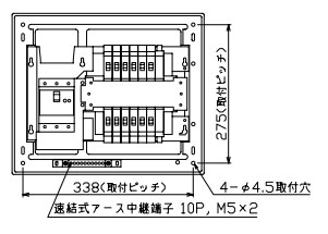 MAG36122 十パール製作 住みか用分電盤(扉付、見せびらかす・半埋込形、12+2、60A)