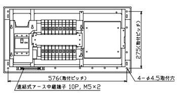MAG3620D テンパール工業 住宅用分電盤(扉付、大型付属機器取付スペース付、20+0、60A)|タロトデンキ