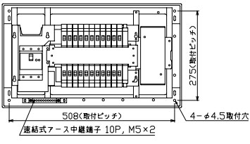MAG36222P テンパール工業 住宅用分電盤(扉付、付属機器取付スペース付、22+2、60A)|タロトデンキ