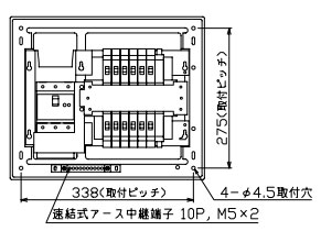 MAG37122 テンパール工業 住宅用分電盤(扉付、露出・半埋込形、12+2、75A)
