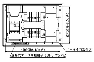 MAG3712P テンパール工業 住宅用分電盤(扉付、付属機器取付スペース付、12+0、75A)