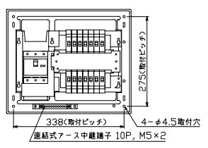MAG3714 十パール製作 住みか用分電盤(扉付、見せびらかす・半埋込形、14+0、75A)