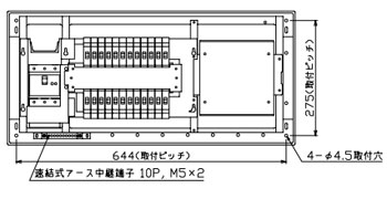 MAG3724D テンパール工業 住宅用分電盤(扉付、大型付属機器取付スペース付、24+0、75A)｜タロトデンキ