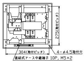 VAG33042 テンパール工業 住宅用分電盤(扉なし、露出・半埋込形、4+2、30A)