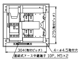 VAG34042 十パール製作 住みか用分電盤(扉なし、見せびらかす・半埋込形、4+2、40A)