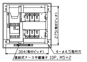 VAG34062 拾パール産業 住み家用分電盤(扉なし、見せびらかす・半埋込形、6+2、40A)