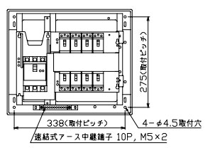VAG35082 テンパール工業 住宅用分電盤(扉なし、露出・半埋込形、8+2、50A)｜タロトデンキ
