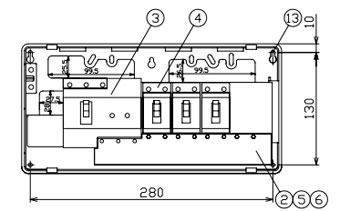 VGC33031SIH テンパール工業 住宅用分電盤(扉なし、横一列タイプ、単3、3+1、30A)