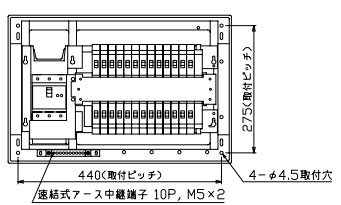 YAB310262 テンパール工業 住宅用分電盤(扉なし、露出・半埋込形、26+2、100A)|タロトデンキ