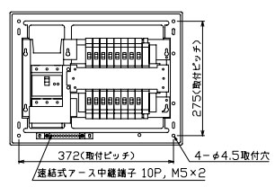 YAB37162 十パール製作 住みか用分電盤(扉なし、見せびらかす・半埋込形、16+2、75A)