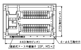 YAB37262 テンパール工業 住宅用分電盤(扉なし、露出・半埋込形、26+2、75A)|タロトデンキ