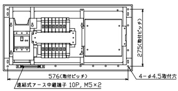 YAG310142D テンパール工業 住宅用分電盤(扉なし、大型付属機器取付スペース付、14+2、100A)|タロトデンキ