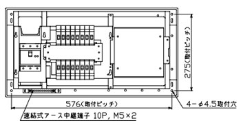 YAG31016D テンパール工業 住宅用分電盤(扉なし、大型付属機器取付スペース付、16+0、100A)|タロトデンキ