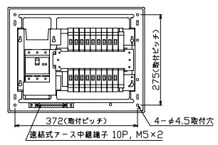 YAG310182 テンパール工業 住宅用分電盤(扉なし、露出・半埋込形、18+2、100A)｜タロトデンキ