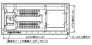 YAG310222D テンパール工業 住宅用分電盤(扉なし、大型付属機器取付スペース付、22+2、100A)|タロトデンキ