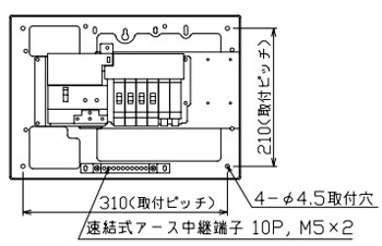 YAG33042S テンパール工業 住宅用分電盤(扉なし、横一列タイプ、単3、4+2、30A)
