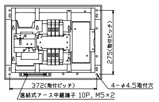 YAG33062P テンパール工業 住宅用分電盤(扉なし、付属機器取付スペース付、6+2、30A)