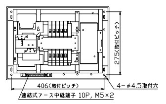 YAG33102P 十パール製作 住みか用分電盤(扉なし、属する設備打っ付けあき場所付、10+2、30A)