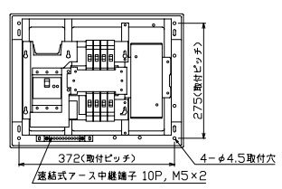 YAG3408P 拾パール産業 住み家用分電盤(扉なし、嘱する計器初っ切り空白文字付、8+0、40A)