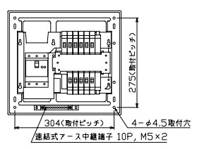 YAG34102集積回路2 十パール製作 住みか用分電盤(扉なし、IH・エコキュート(1次送ること)、10+2、40A)