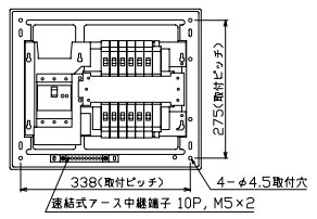 YAG34122 拾パール産業 住み家用分電盤(扉なし、見せびらかす・半埋込形、12+2、40A)