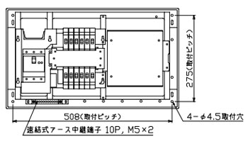 YAG3412D テンパール工業 住宅用分電盤(扉なし、大型付属機器取付スペース付、12+0、40A)