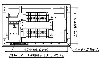 YAG34182P 十パール製作 住みか用分電盤(扉なし、属する設備打っ付けあき場所付、18+2、40A)