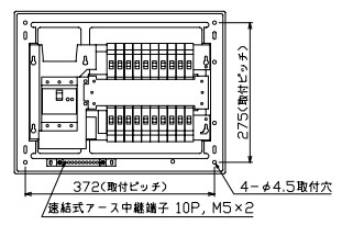YAG3420 テンパール工業 住宅用分電盤(扉なし、露出・半埋込形、20+0、40A)