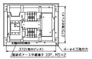 YAG35062P テンパール工業 住宅用分電盤(扉なし、付属機器取付スペース付、6+2、50A)|タロトデンキ