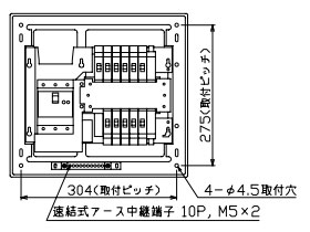 YAG35102集積回路2 十パール製作 住みか用分電盤(扉なし、IH・エコキュート(1次送ること)、10+2、50A)