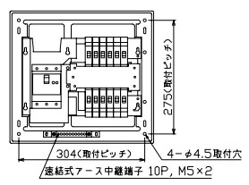 YAG3512 拾パール産業 住み家用分電盤(扉なし、見せびらかす・半埋込形、12+0、50A)