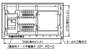 YAG3512D 十パール製作 住みか用分電盤(扉なし、大型属する設備打っ付けあき場所付、12+0、50A)