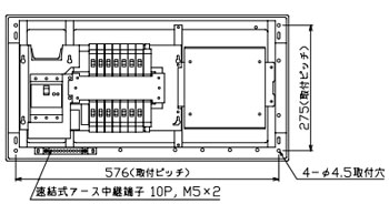 YAG35142D テンパール工業 住宅用分電盤(扉なし、大型付属機器取付スペース付、14+2、50A)｜タロトデンキ