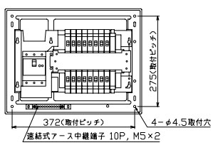 YAG35162 テンパール工業 住宅用分電盤(扉なし、露出・半埋込形、16+2、50A)