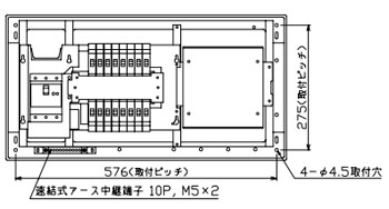 YAG3516D テンパール工業 住宅用分電盤(扉なし、大型付属機器取付スペース付、16+0、50A)｜タロトデンキ
