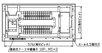 YAG35262P テンパール工業 住宅用分電盤(扉なし、付属機器取付スペース付、26+2、50A)｜タロトデンキ