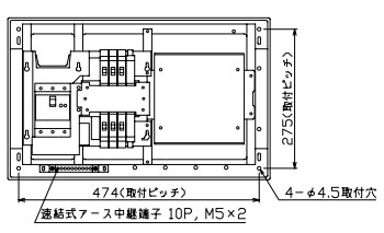 YAG36062D テンパール工業 住宅用分電盤(扉なし、大型付属機器取付スペース付、6+2、60A)｜タロトデンキ