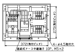 YAG36062IB2 テンパール工業 住宅用分電盤(扉なし、IH・エコキュート(端子台付)、6+2、60A)