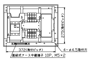 YAG3608P 拾パール産業 住み家用分電盤(扉なし、嘱する計器初っ切り空白文字付、8+0、60A)